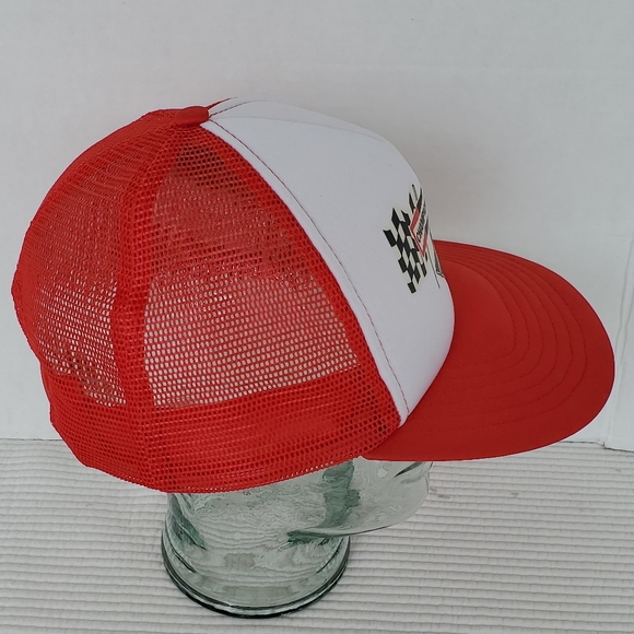 Champion Racing Trucker Vintage Farmer Snapback Red Mesh Hipster Hat Cap Cars - Picture 4 of 8